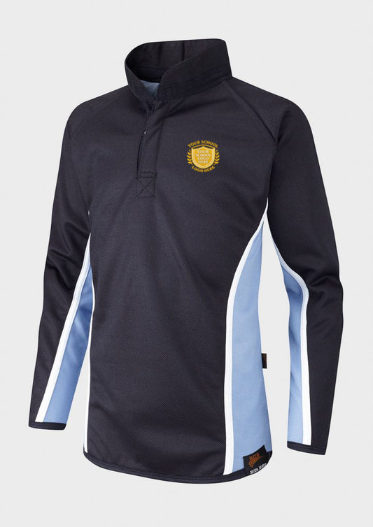 Navy/Sky/White Fully Reversible Sports Top - Left Chest Embroidered
