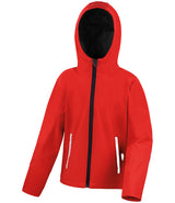 Red/Black Hooded Softshell Jacket - Left Chest Embroidered
