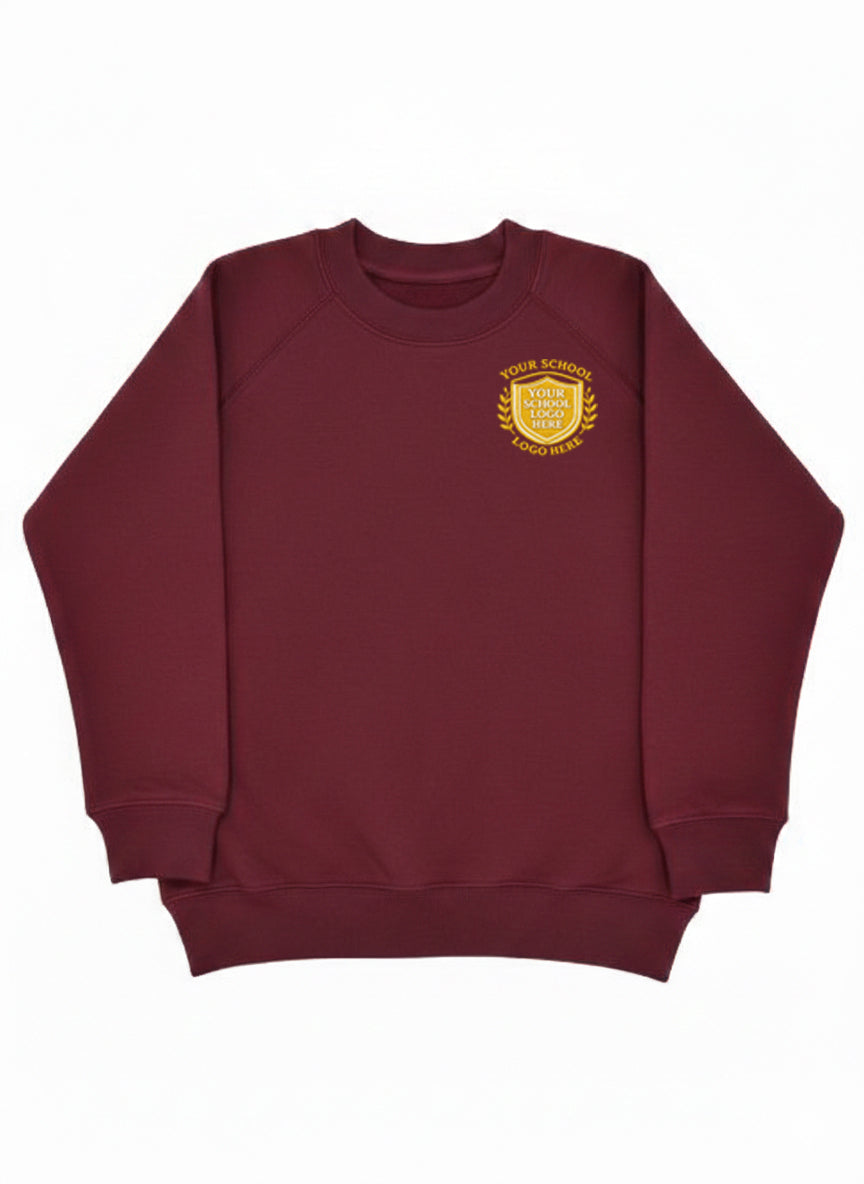 Maroon Sports Sweatshirt - Left Chest Embroidered