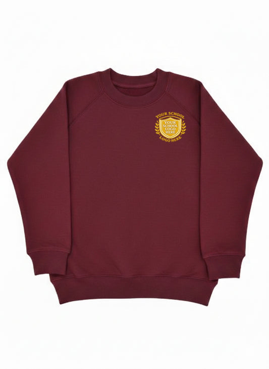 Maroon Sports Sweatshirt - Left Chest Embroidered