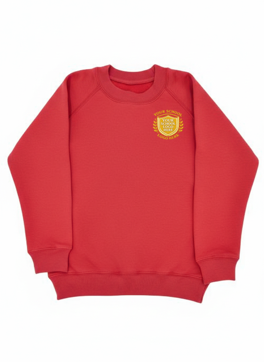 Red Sports Sweatshirt - Left Chest Embroidered