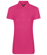 Fuchsia Pink Ladies Piqué Polo Shirt - Sleeve Print - Left Chest | Right Sleeve
