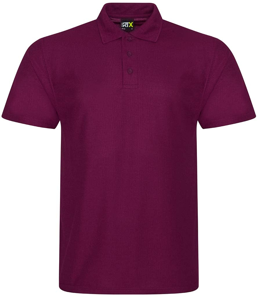 Burgundy Polyester Polo Shirt - Left Chest Embroidered