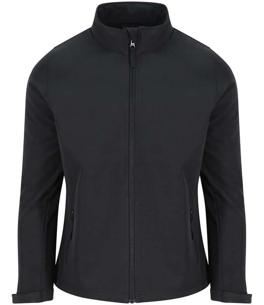 Black Ladies Softshell Jacket - Left Chest Embroidered