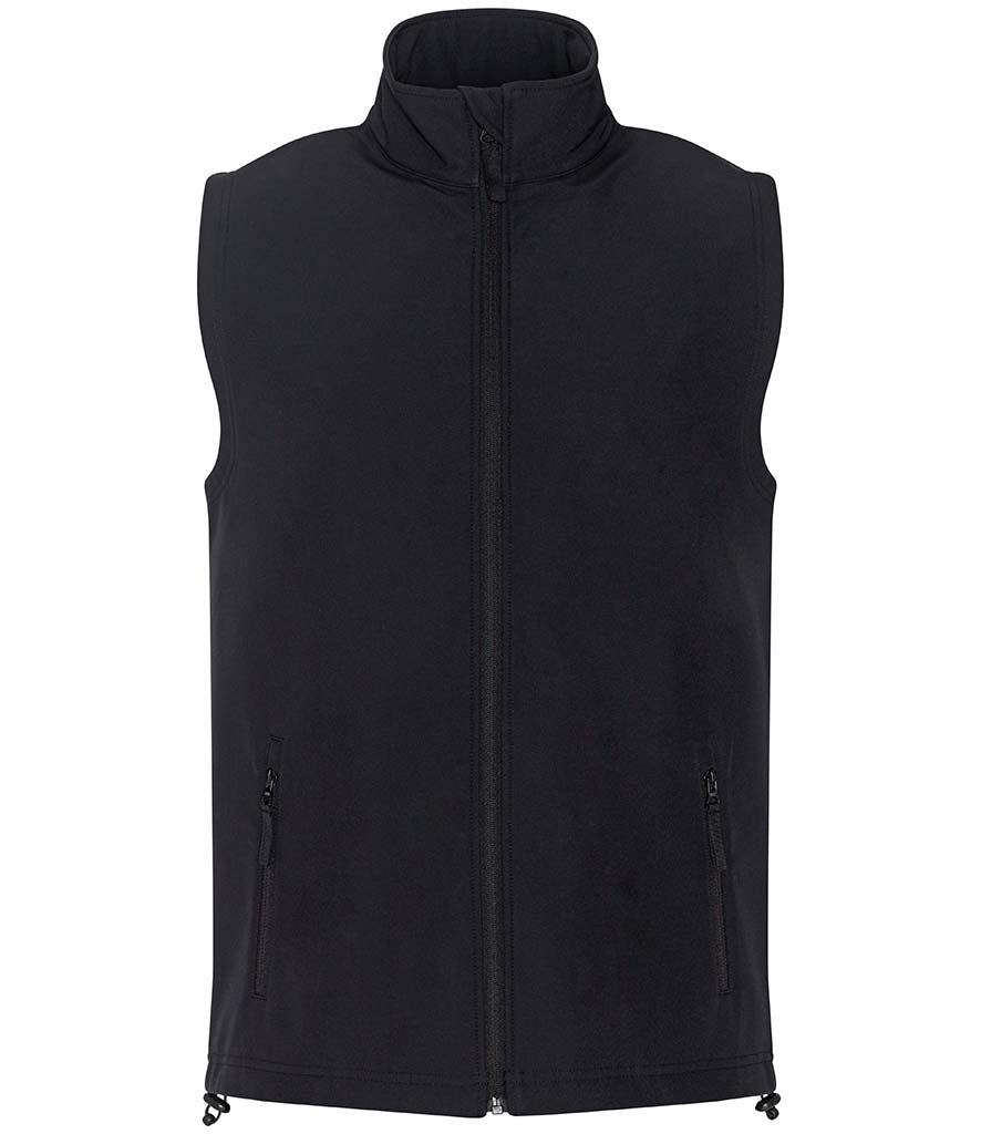 Black Softshell Gilet - Back and Left Chest Print