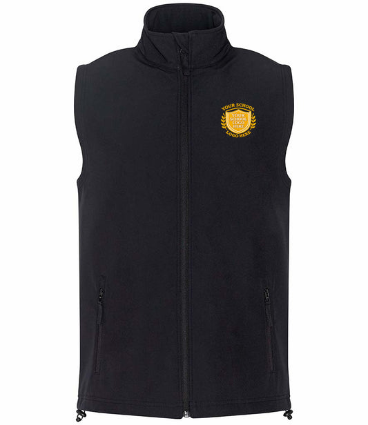 Black Softshell Gilet - Back and Left Chest Print