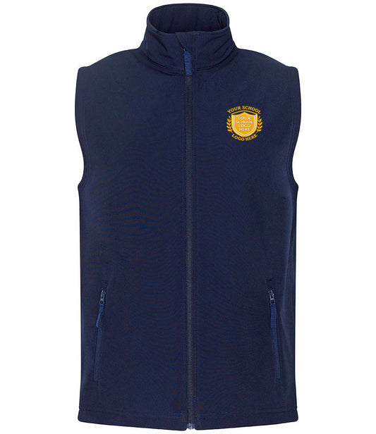 Navy Softshell Gilet - Back and Left Chest Print