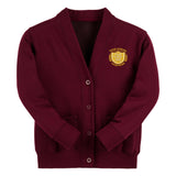 Burgundy Essential Sweat Cardigan - Left Chest Embroidered
