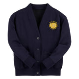 Navy Essential Sweat Cardigan - Left Chest Embroidered
