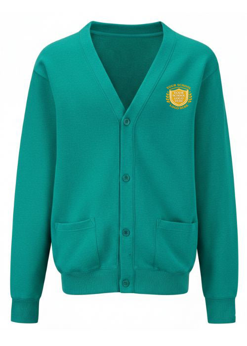 Jade Sports Sweat Cardigan - Left Chest Embroidered