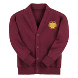 Burgundy Classic Cotton Rich Sweat Cardigan - Left Chest Embroidered
