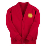 Red Classic Cotton Rich Sweat Cardigan - Left Chest Embroidered
