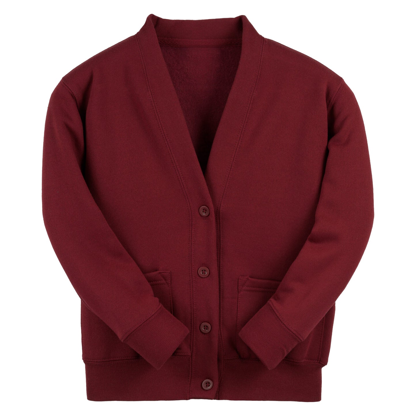 Bordeaux Essential Sweat Cardigan - Left Chest Embroidered