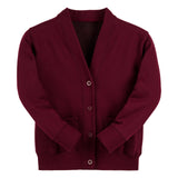 Burgundy Essential Sweat Cardigan - Left Chest Embroidered
