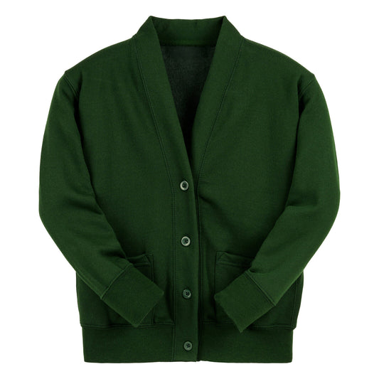 Forest Green Essential Sweat Cardigan - Left Chest Embroidered