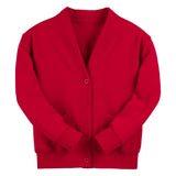 Red Essential Sweat Cardigan - Left Chest Embroidered
