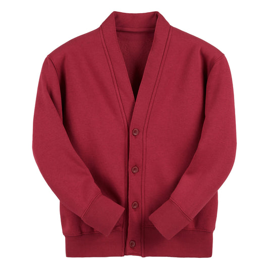 Bordeaux Classic Cotton Rich Sweat Cardigan - Left Chest Embroidered