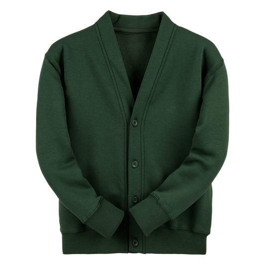 Bottle Green Classic Cotton Rich Sweat Cardigan - Left Chest Embroidered