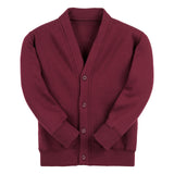 Burgundy Classic Cotton Rich Sweat Cardigan - Left Chest Embroidered
