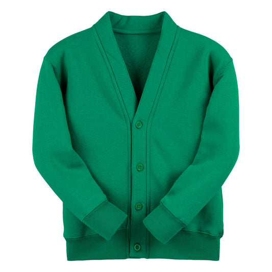 Emerald Classic Cotton Rich Sweat Cardigan - Left Chest Embroidered