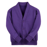 Purple Classic Cotton Rich Sweat Cardigan - Left Chest Embroidered
