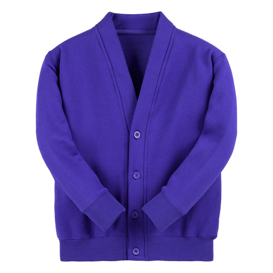 Royal Blue Classic Cotton Rich Sweat Cardigan - Left Chest Embroidered