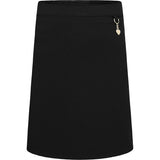 Black Stretch Skirt with Heart Motif
