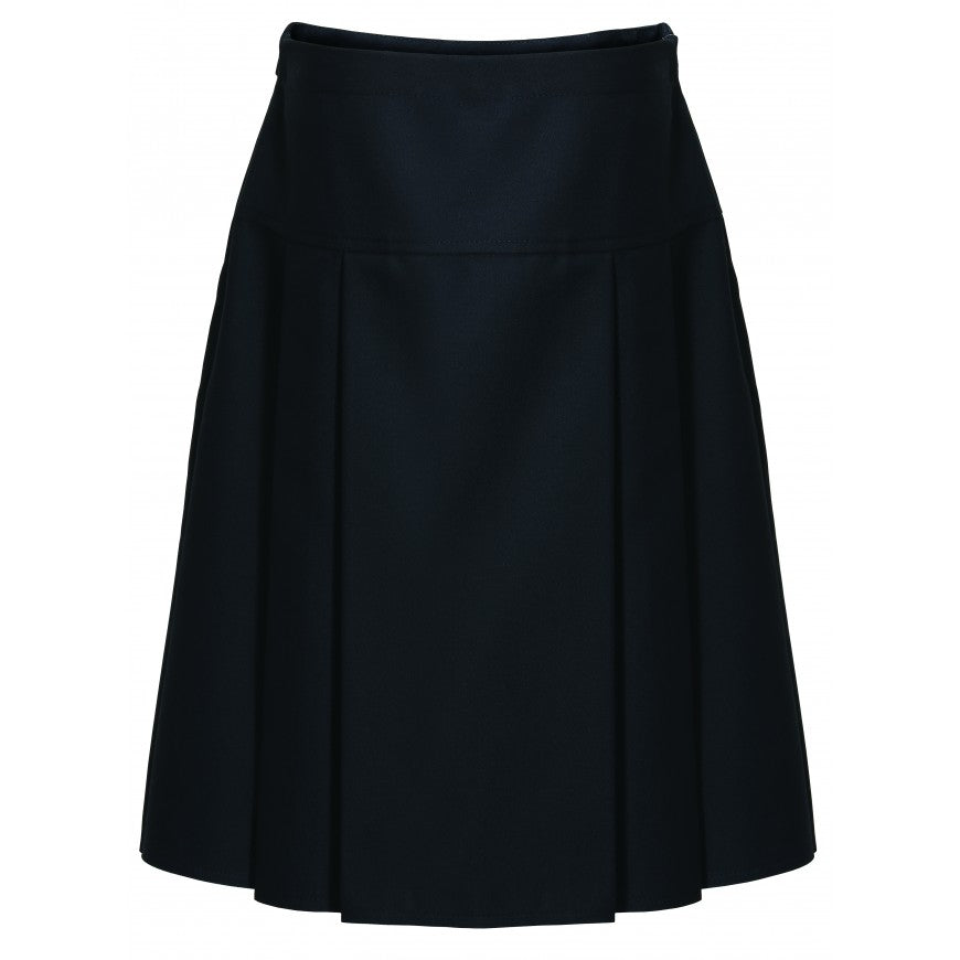 Black Drop Waist Pleated Skirt
