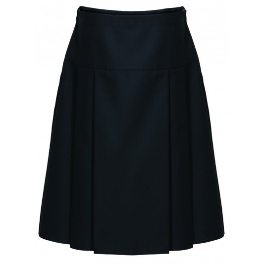 Black Drop Waist Pleated Skirt
