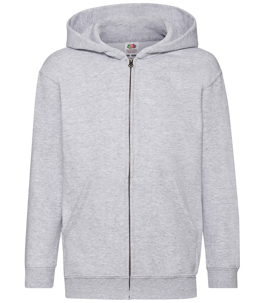 Heather Grey Zip-Up Hoodie - Left Chest Embroidered