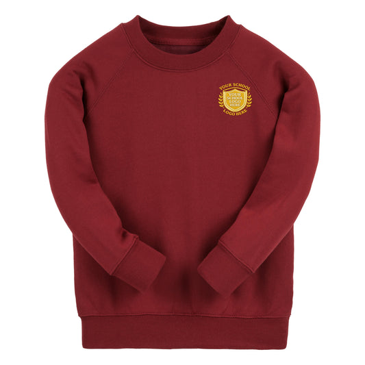 Bordeaux Essential Crew Neck Sweatshirt - Left Chest Embroidered
