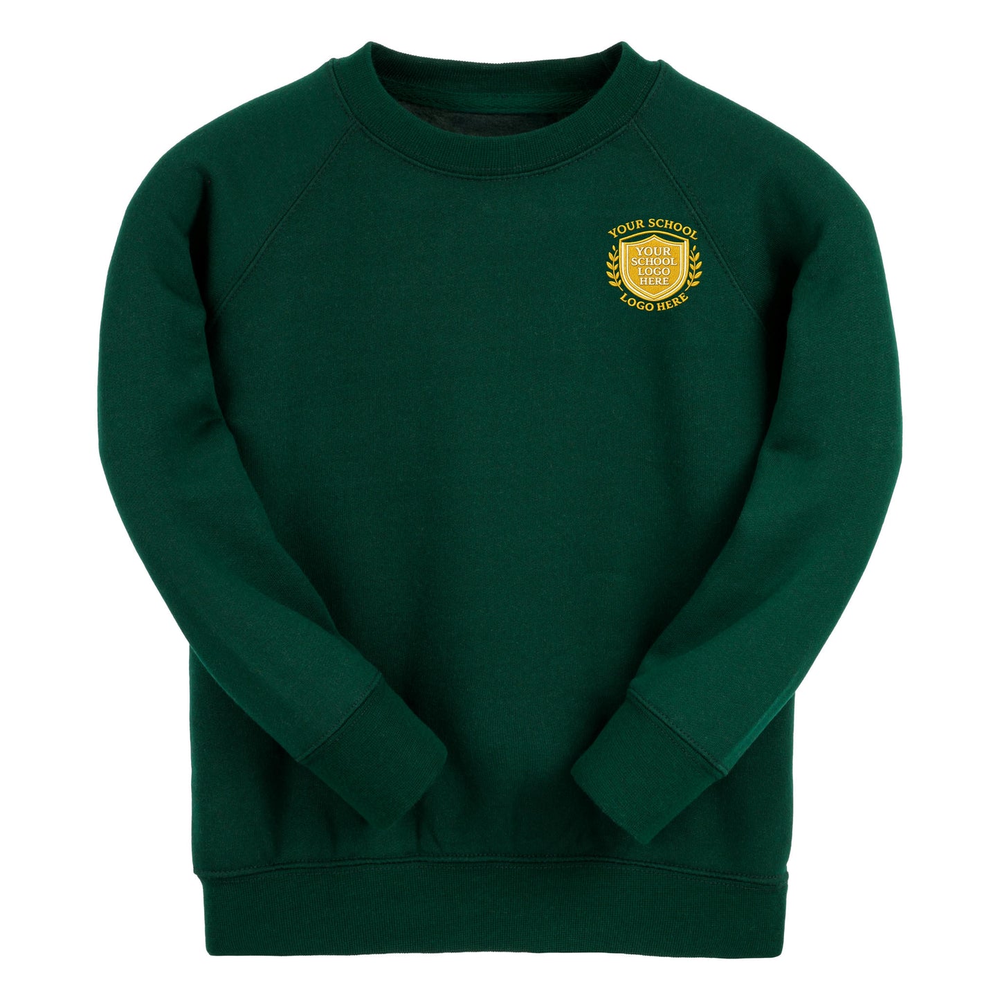Bottle Green Essential Crew Neck Sweatshirt - Left Chest Embroidered