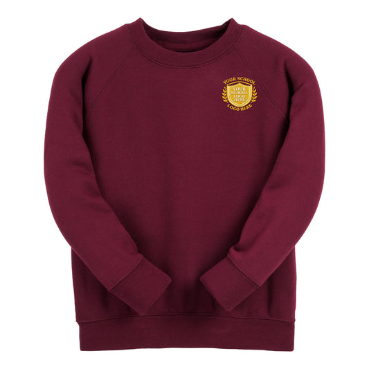 Burgundy Essential Crew Neck Sweatshirt - Left Chest Embroidered