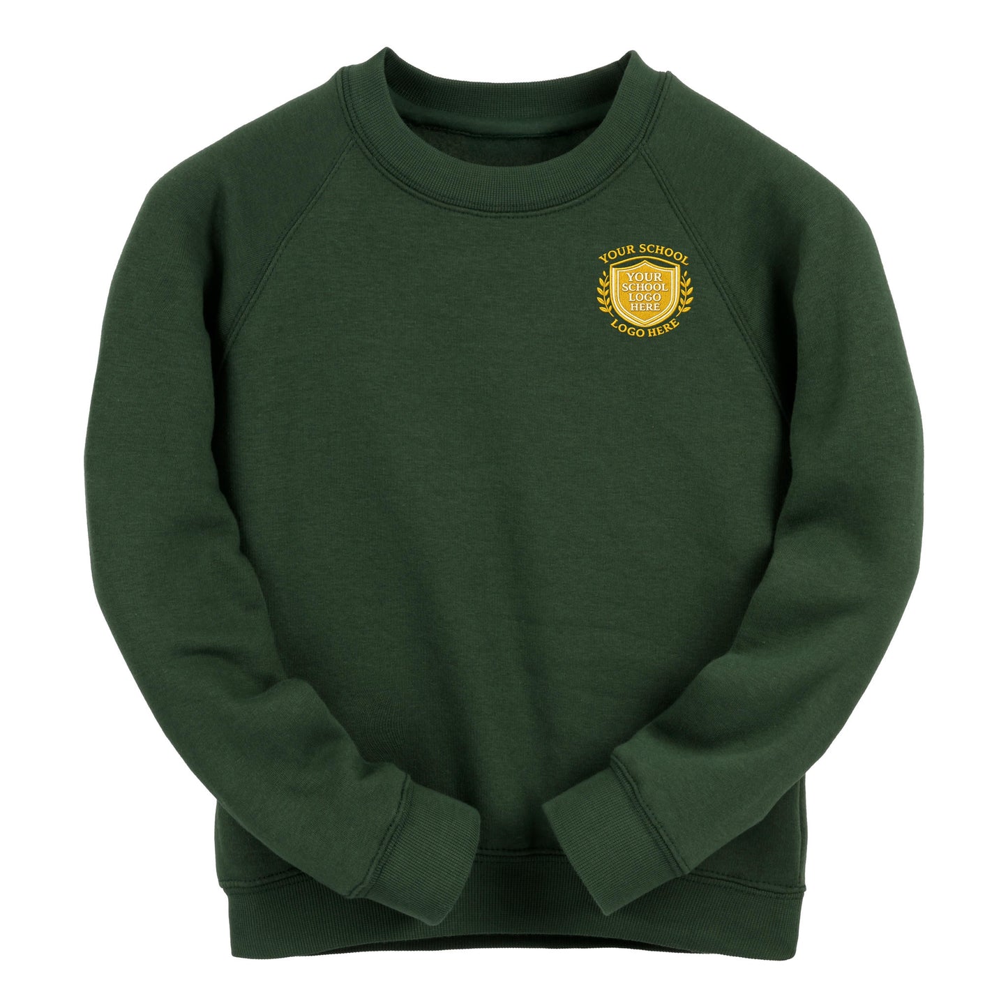 Forest Green Essential Crew Neck Sweatshirt - Left Chest Embroidered