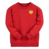 Red Essential Crew Neck Sweatshirt - Left Chest Embroidered
