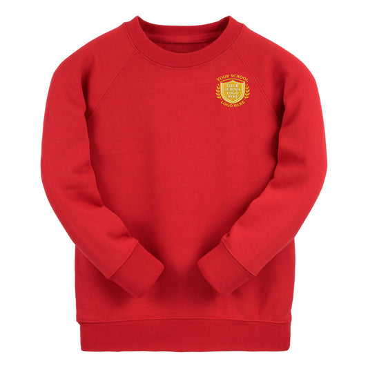 Red Essential Crew Neck Sweatshirt - Left Chest Embroidered