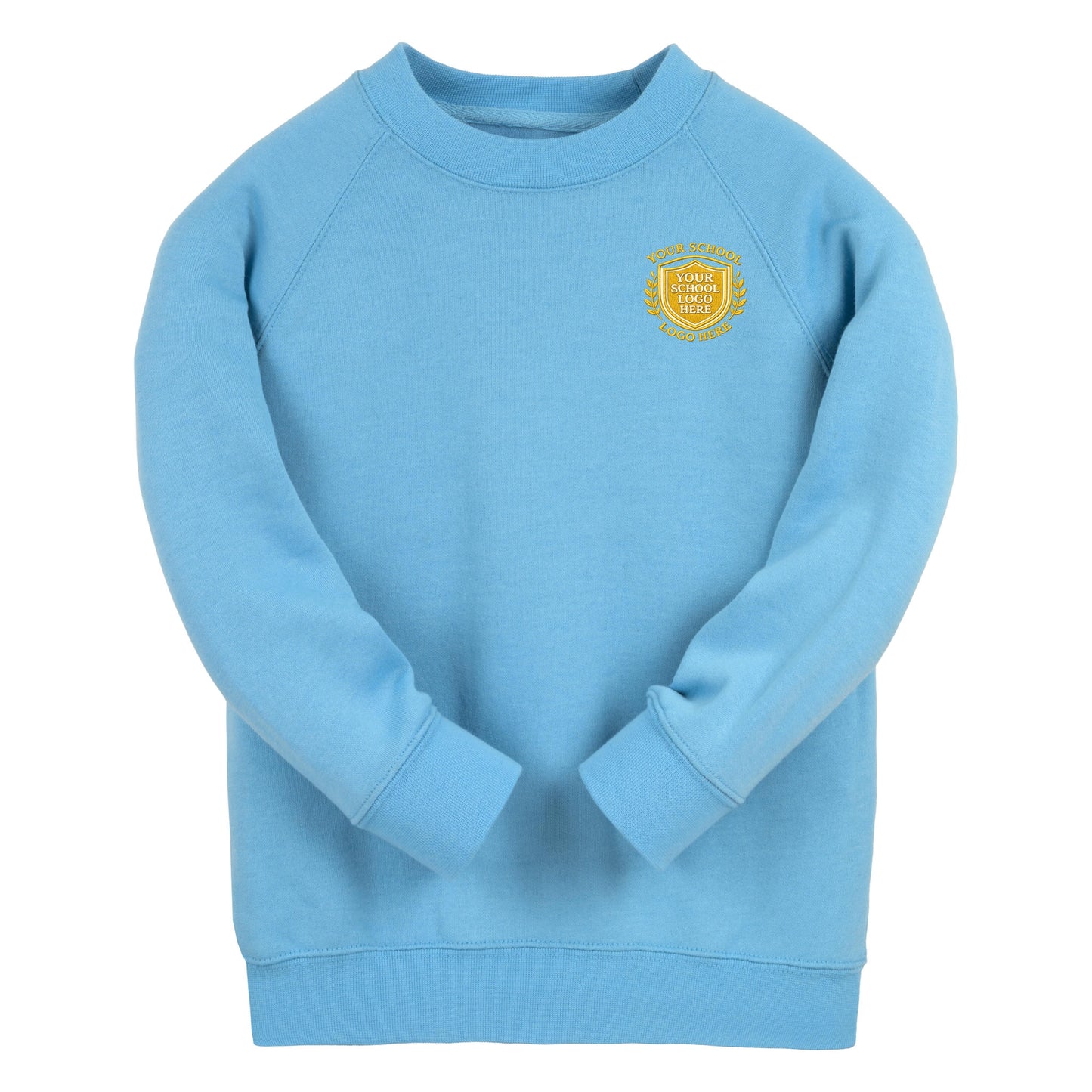Sky Blue Essential Crew Neck Sweatshirt - Left Chest Embroidered