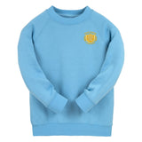 Sky Blue Essential Crew Neck Sweatshirt - Left Chest Embroidered
