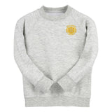 Ash Grey Classic Cotton Rich Crew Neck Sweatshirt - Left Chest Embroidered
