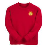 Red Classic Cotton Rich Crew Neck Sweatshirt - Left Chest Embroidered
