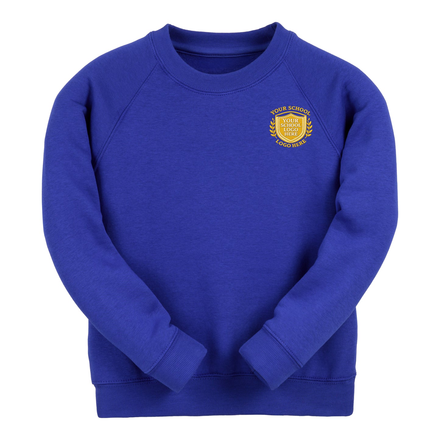 Royal Blue Classic Cotton Rich Crew Neck Sweatshirt - Left Chest Embroidered