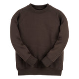 Brown Essential Crew Neck Sweatshirt - Left Chest Embroidered

