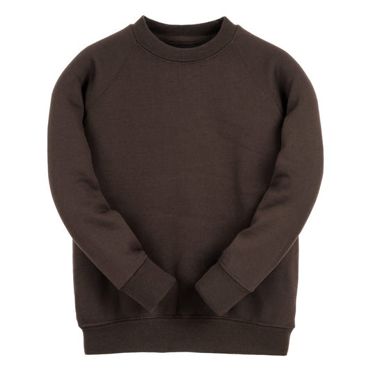 Brown Essential Crew Neck Sweatshirt - Left Chest Embroidered