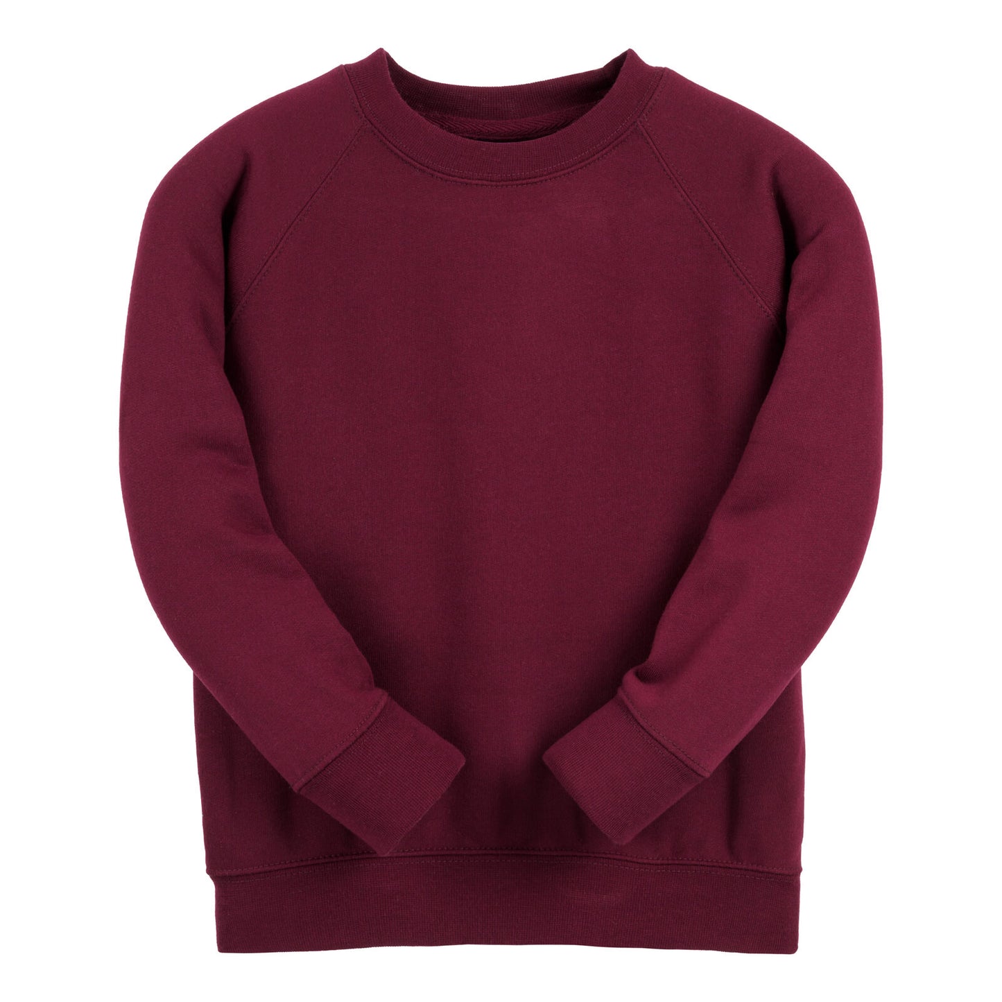 Burgundy Essential Crew Neck Sweatshirt - Left Chest Embroidered