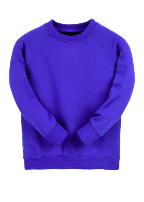 Electric Blue Essential Crew Neck Sweatshirt - Left Chest Embroidered