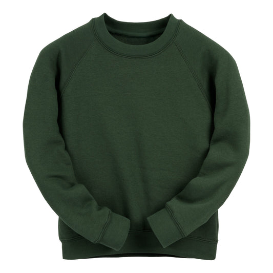 Forest Green Essential Crew Neck Sweatshirt - Left Chest Embroidered