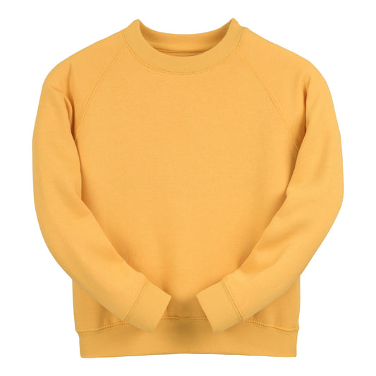 Yellow Classic Cotton Rich Crew Neck Sweatshirt - Left Chest Embroidered