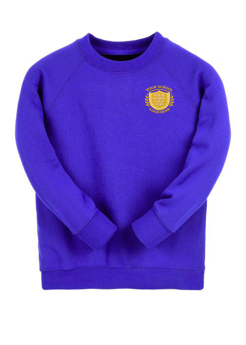 Electric Blue Essential Crew Neck Sweatshirt - Left Chest Embroidered