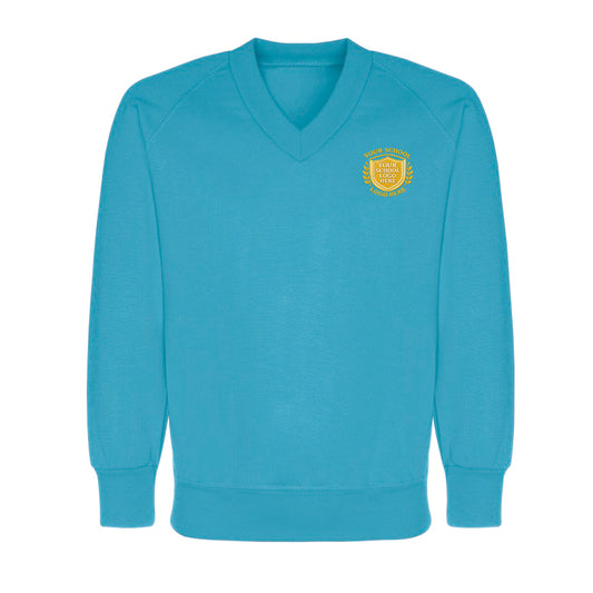 V-Neck Sweatshirt -  Left chest embroidered