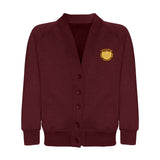 Maroon Sweat Cardigan - Left Chest Embroidered
